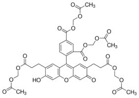 2',7'-Bis(2-carboxyethyl)-5(6)-carboxyfluorescein tetrakis(acetoxymethyl) ester, BioReagent, for fluorescence