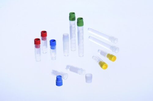 Vials CRYO.S GREINER sterili, si banda scrittura, fondo conico con base d'appoggio 1 ml 12,5x42 colo