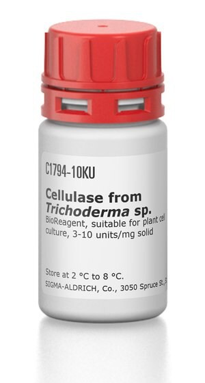 Cellulase from Trichoderma sp., BioReagent, suitable for plant cell culture, 3-10 units/mg solid