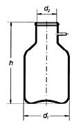 Matraccio a flacone da vuoto con connettore a oliva vetro borosilicato ml 10000