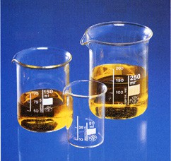 Bicchiere cilindrico forma bassa con becco vetro graduato borosilicato ml 600