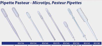 Pipette Pasteur non sterili lunghezza 145 mm graduate da 1 ml