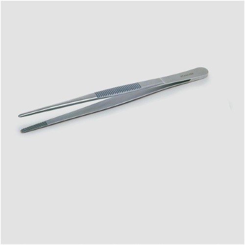 Pinza anatomica in acciaio inox con punte arrotondate lunghezza mm. 240