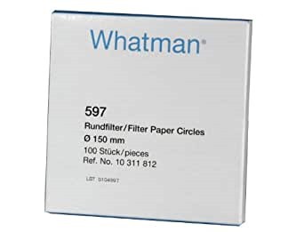 Carta da filtro in dischi piani WHATMAN GRADO 597 Ø 240 mm. conf. 100