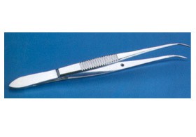 Pinza a punte sottili curve in acciaio inox rivestite in PTFE lungh. mm.140