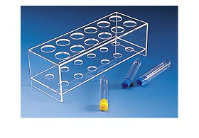 Portaprovette a 2 piani in PMMA 12 posti Ø 38 mm