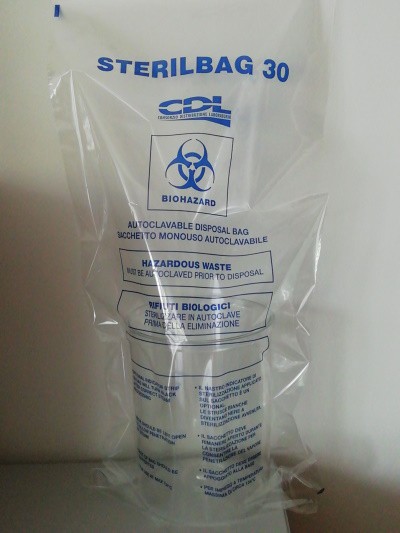 Sacchetti per la sterilizzazione massimo 134°C, polipropilene dim.mm. 400x660 cf 1000