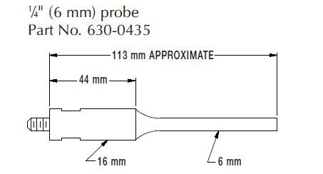 Sonda con diametro di 6 mm, in lega Ti-6Al-4V. Volume campione 10÷50 ml.